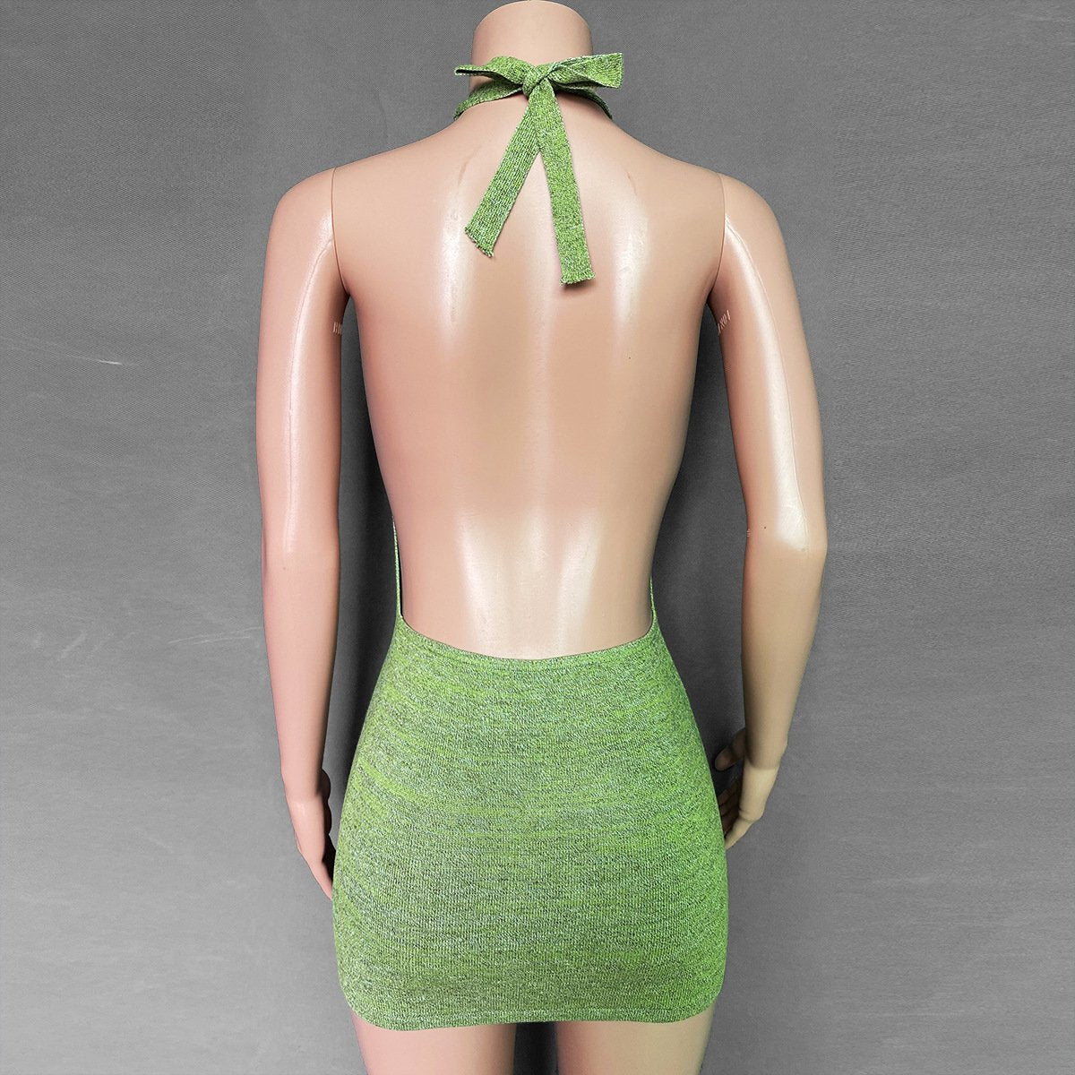 New Fashion Holiday Sheath Halter Backless Knitting Dresses-Sexy Dresses-Free Shipping at meselling99