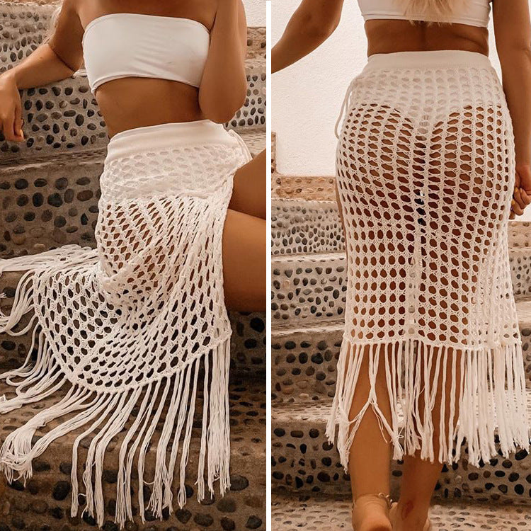 Summer See Through Knitting Women Beach Skirts