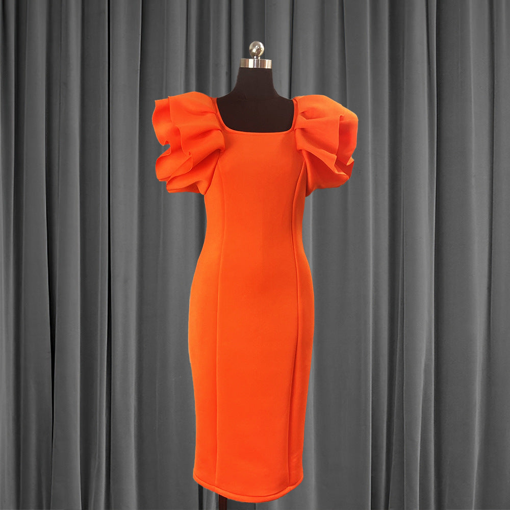 Elegant Orange Evening Party Dresses-Dresses-Orange-S-Free Shipping at meselling99