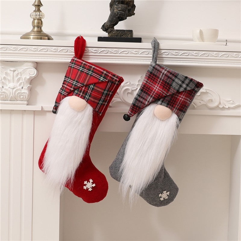 Long Beard Faceless Doll Christmas Decoration Sock