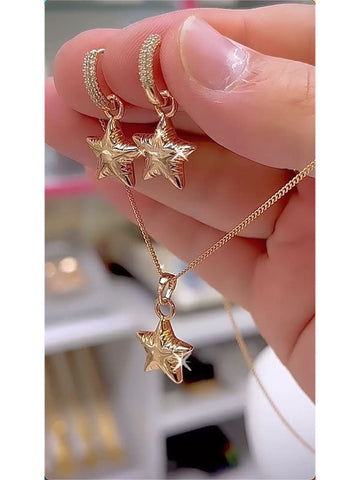 Heart Shape Drop Earrings + Necklaces Accessories