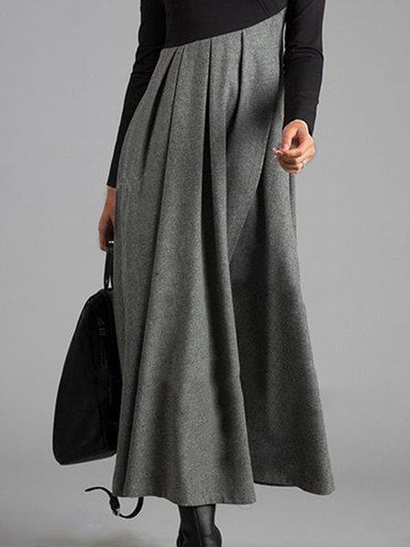 Casual V Neck Plus Sizes Fall Long Dresses