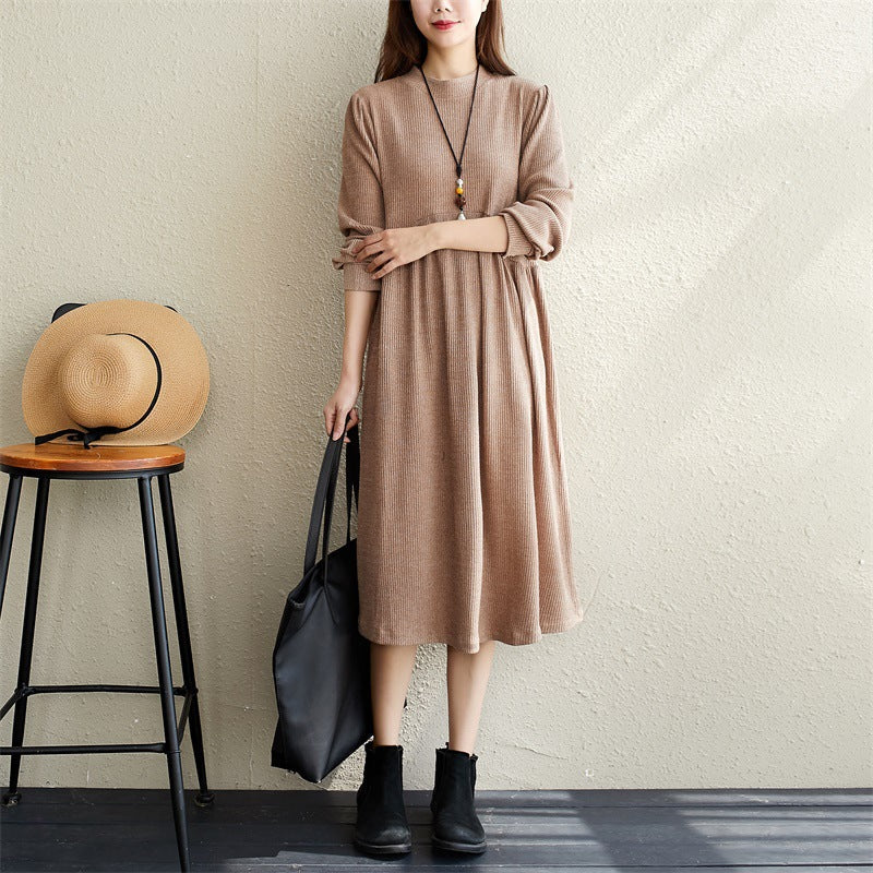 Elegant Women Long Sleeves Round Neck Fall Dresses-Fall Dresses-Free Shipping at meselling99