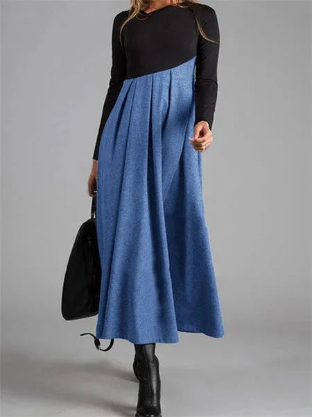 Casual V Neck Plus Sizes Fall Long Dresses