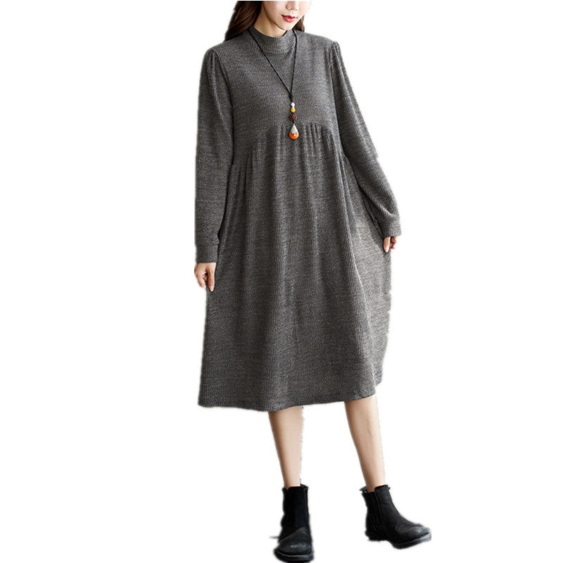 Elegant Women Long Sleeves Round Neck Fall Dresses-Fall Dresses-Free Shipping at meselling99