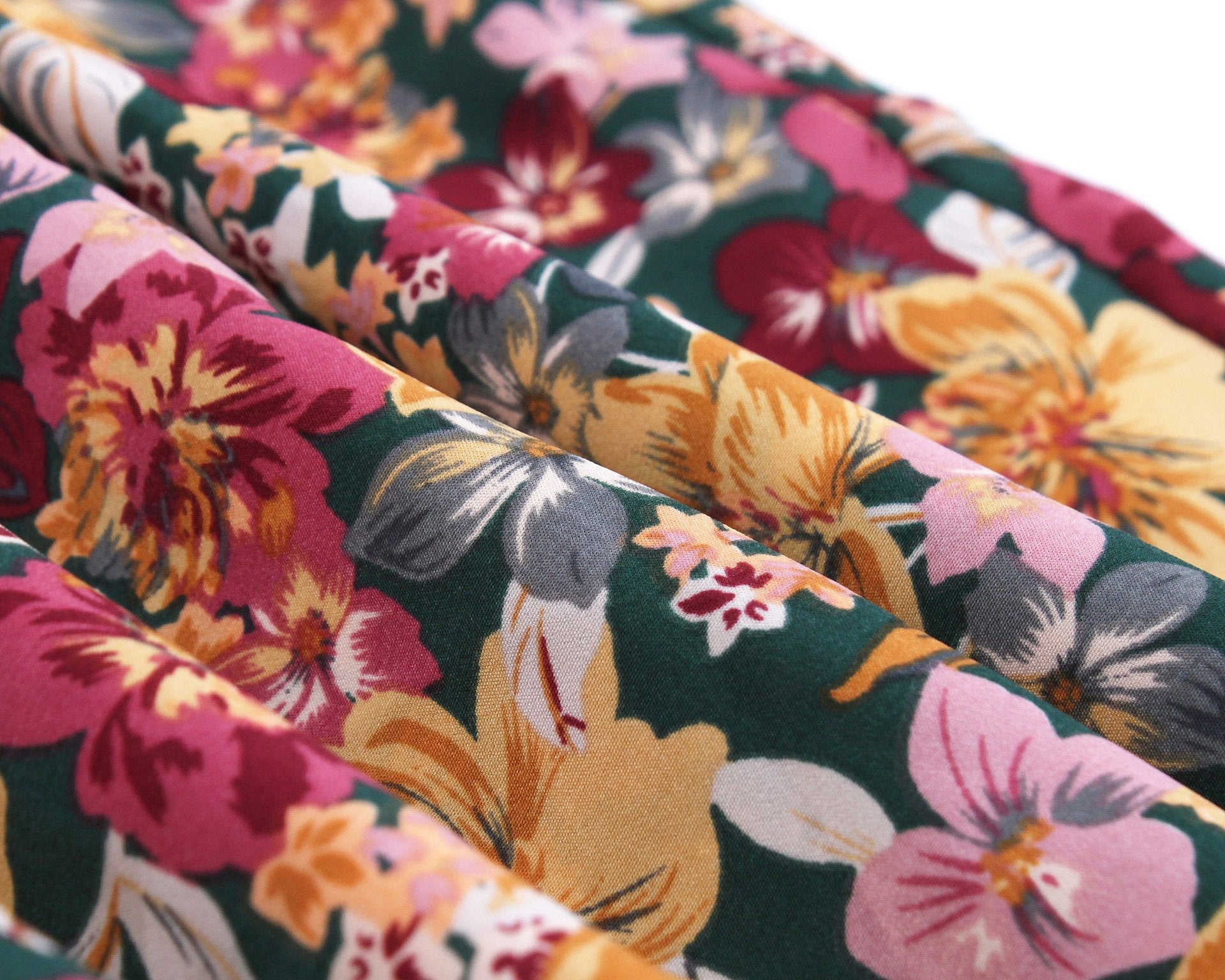 Vintage V Neck Little Flowers Short Sleeves Long Dress-Vintage Dresses-Free Shipping at meselling99