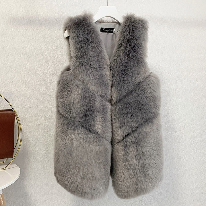 Fashion Artificial Fox Fur Winter Vest for Women