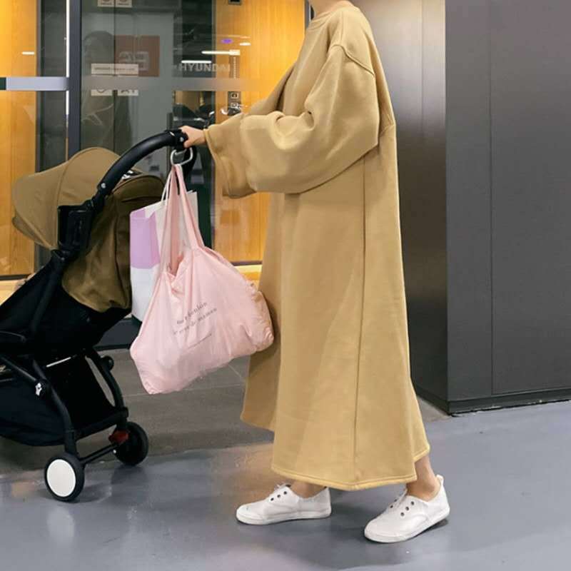 Casual Loose Pullover Long Hoodies Dresses-Cozy Dresses-Free Shipping at meselling99