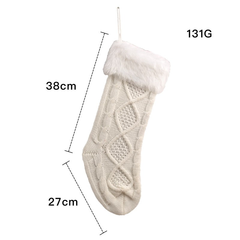 Knitted Wool Sock Gift Bag Christmas Decoration