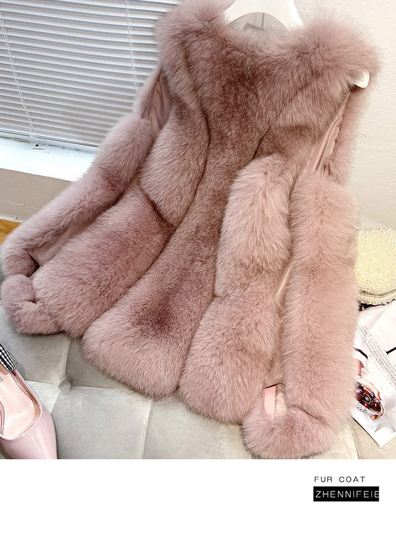 Fashion Artificial Fox Fur Winter Vest for Women