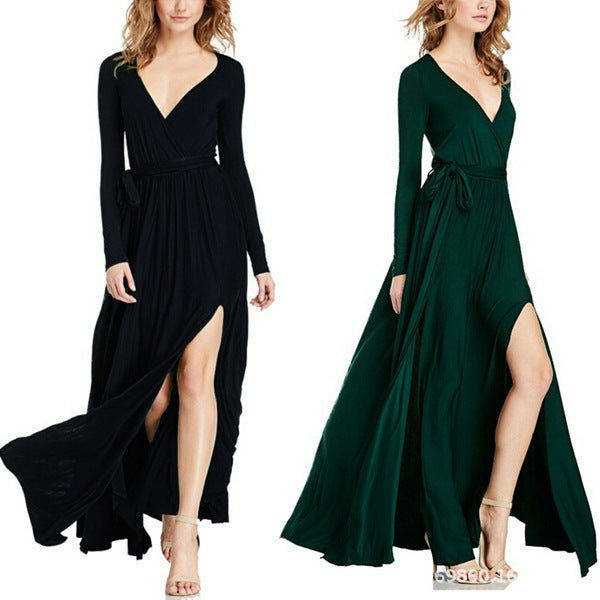 Sexy Deep V Neck Long Party Dresses--Free Shipping at meselling99