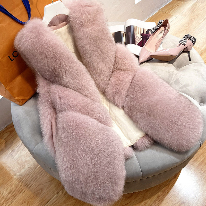 Fashion Artificial Fox Fur Winter Vest for Women
