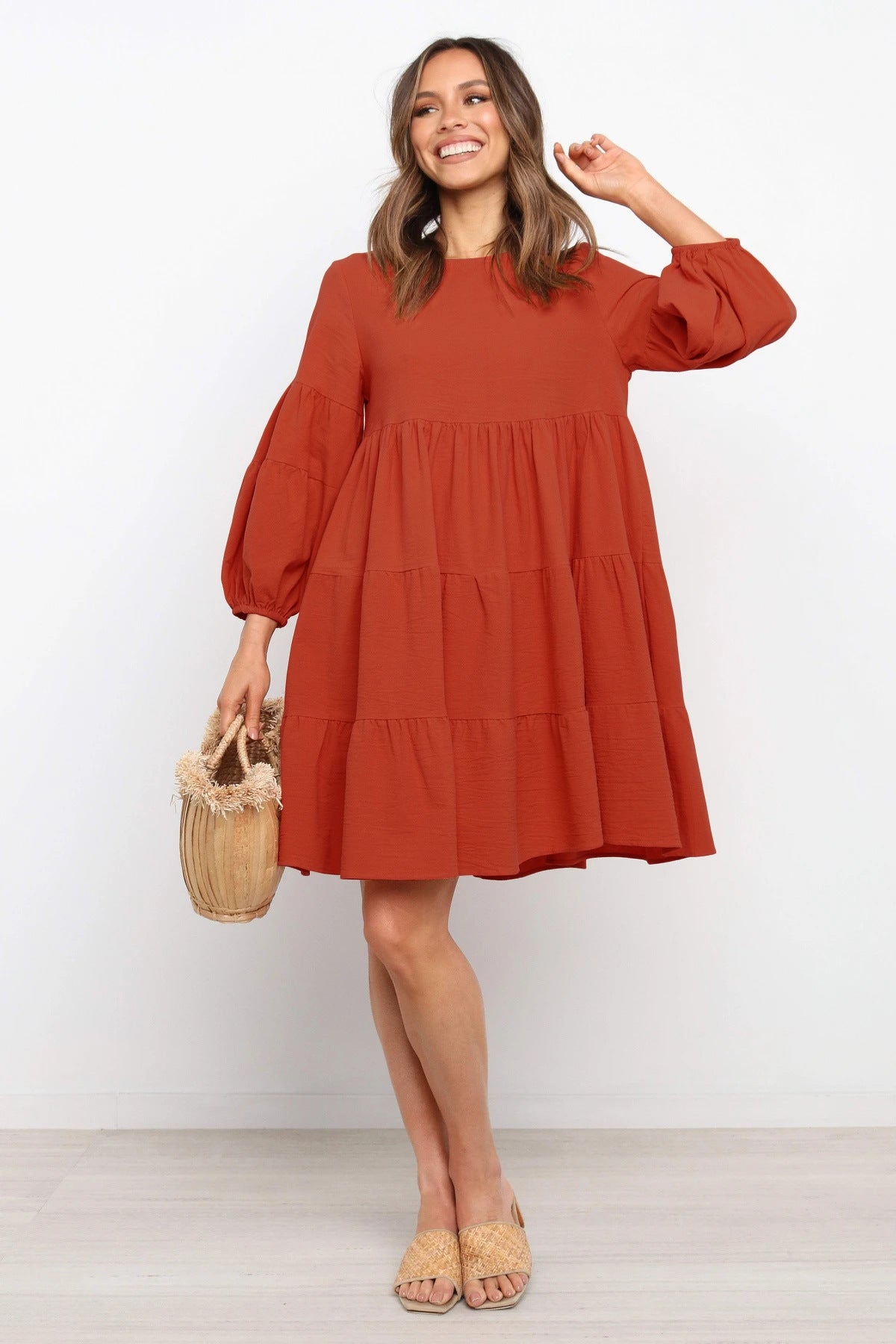 Casual Linen Long Sleeves Summer Daily Dresses