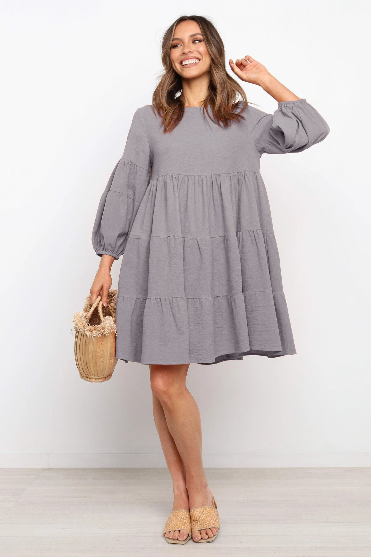 Casual Linen Long Sleeves Summer Daily Dresses