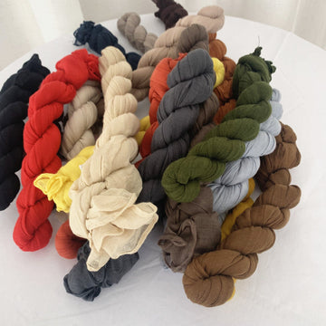 New Mini-Twist Candy-Colored Crinkle Scarf  2pcs/Set