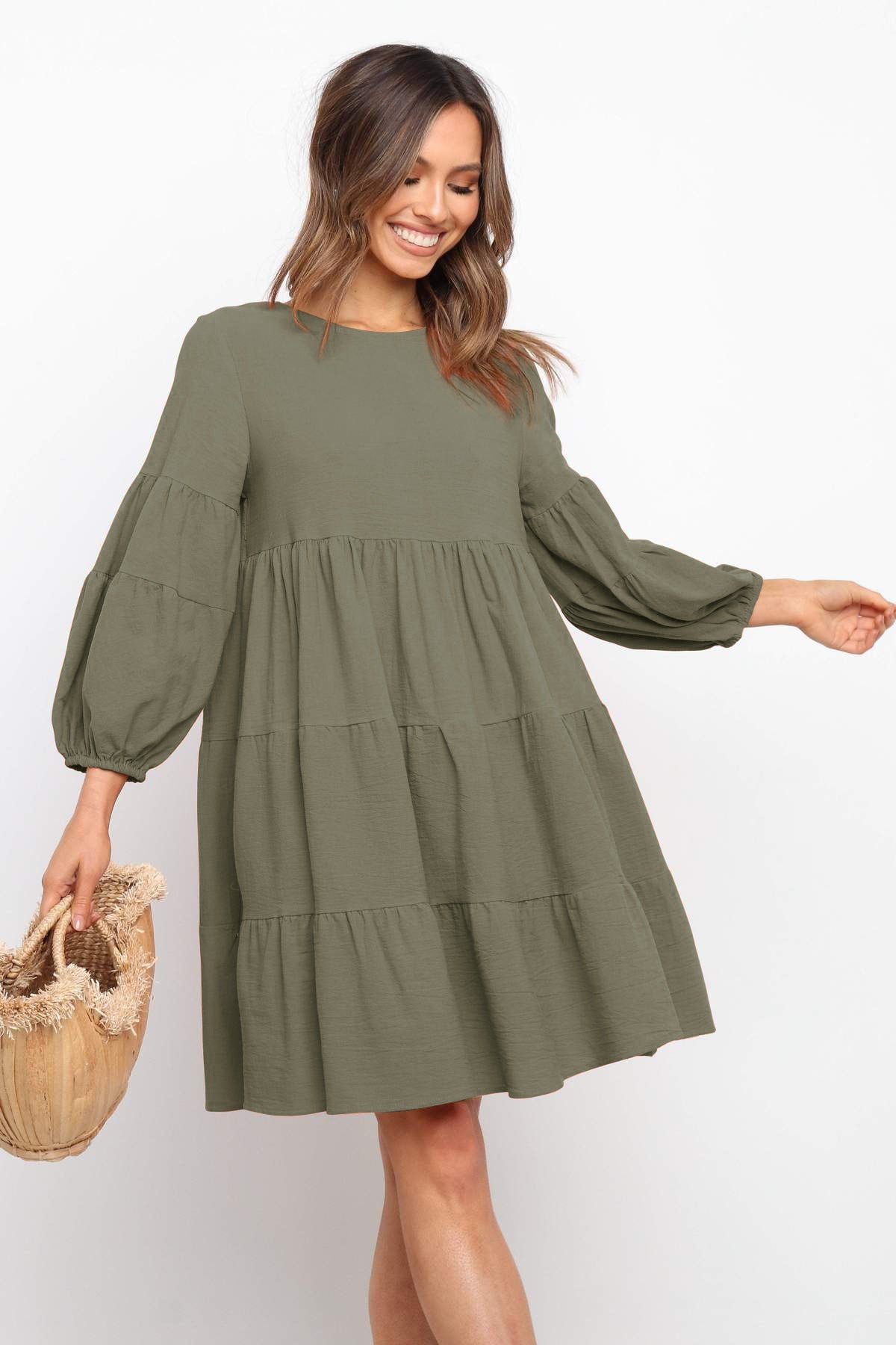 Casual Linen Long Sleeves Summer Daily Dresses