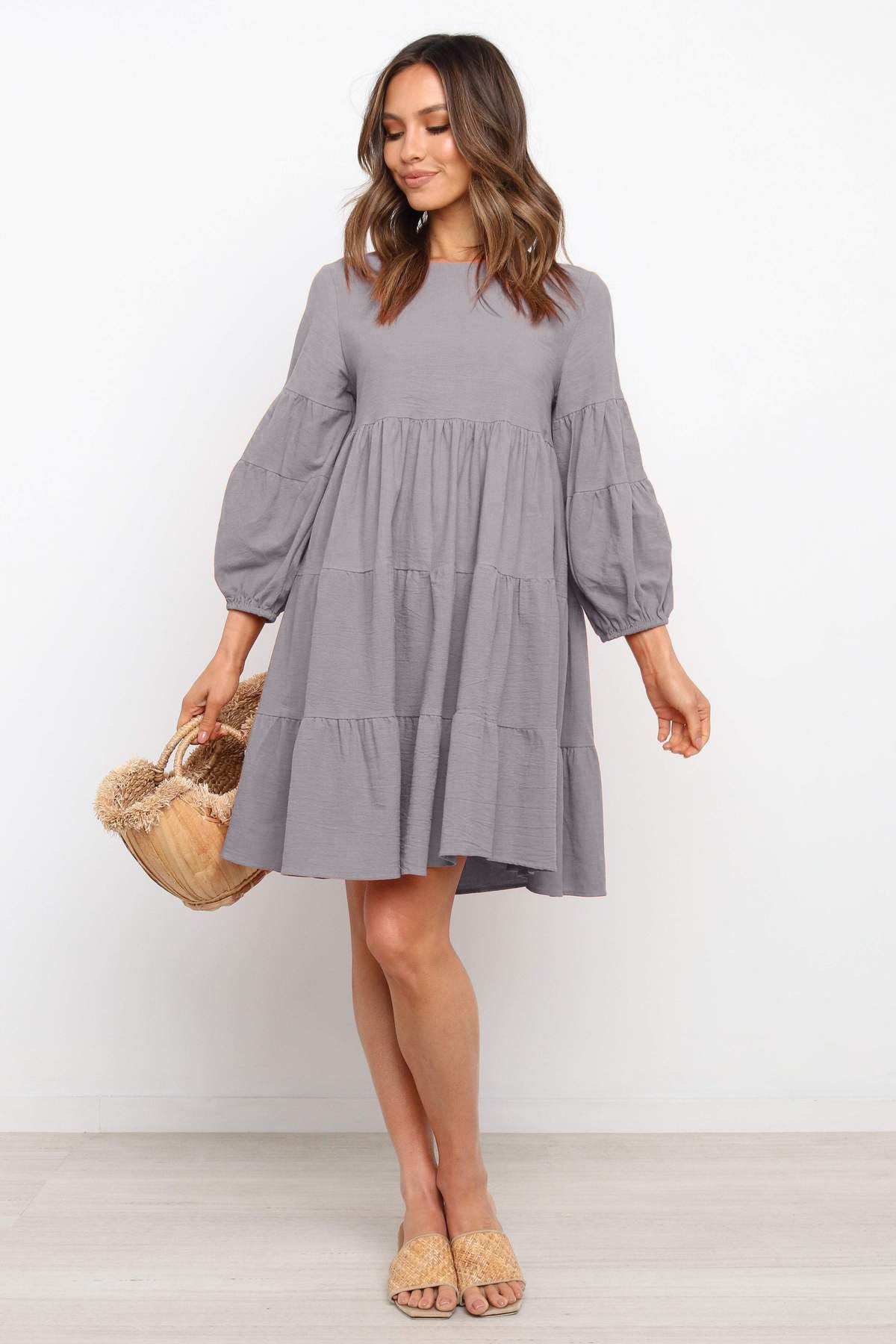 Casual Linen Long Sleeves Summer Daily Dresses