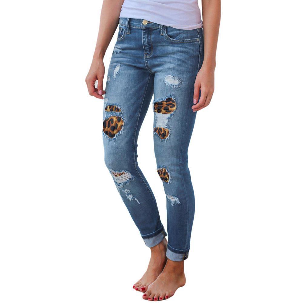 Hot Selling Leopard Sheath Jean Pants-STYLEGOING