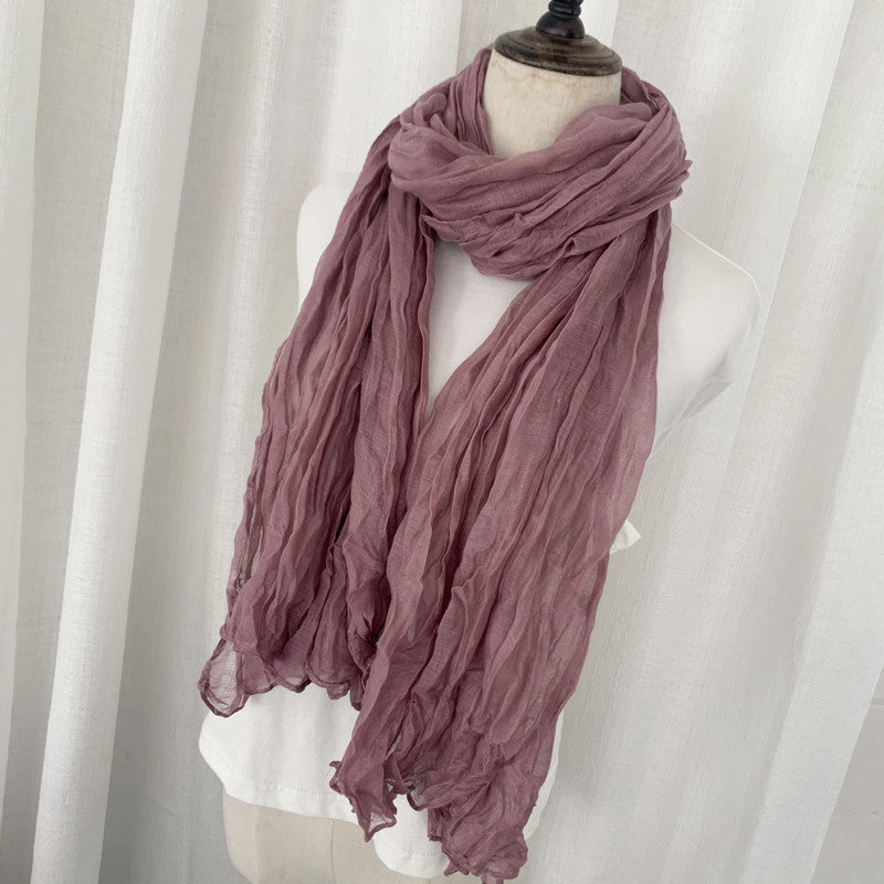 New Mini-Twist Candy-Colored Crinkle Scarf  2pcs/Set