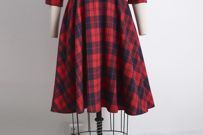 Vintage Plaid Long Sleeves Blazer Women Dresses-Dresses-Free Shipping at meselling99