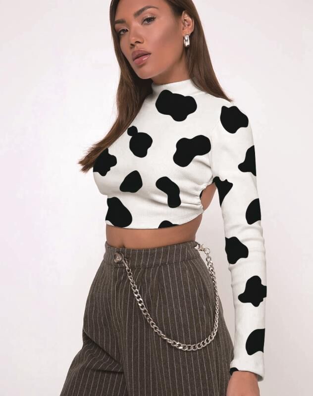 Sexy Midriff Baring Long Sleeves T Shirts for Women