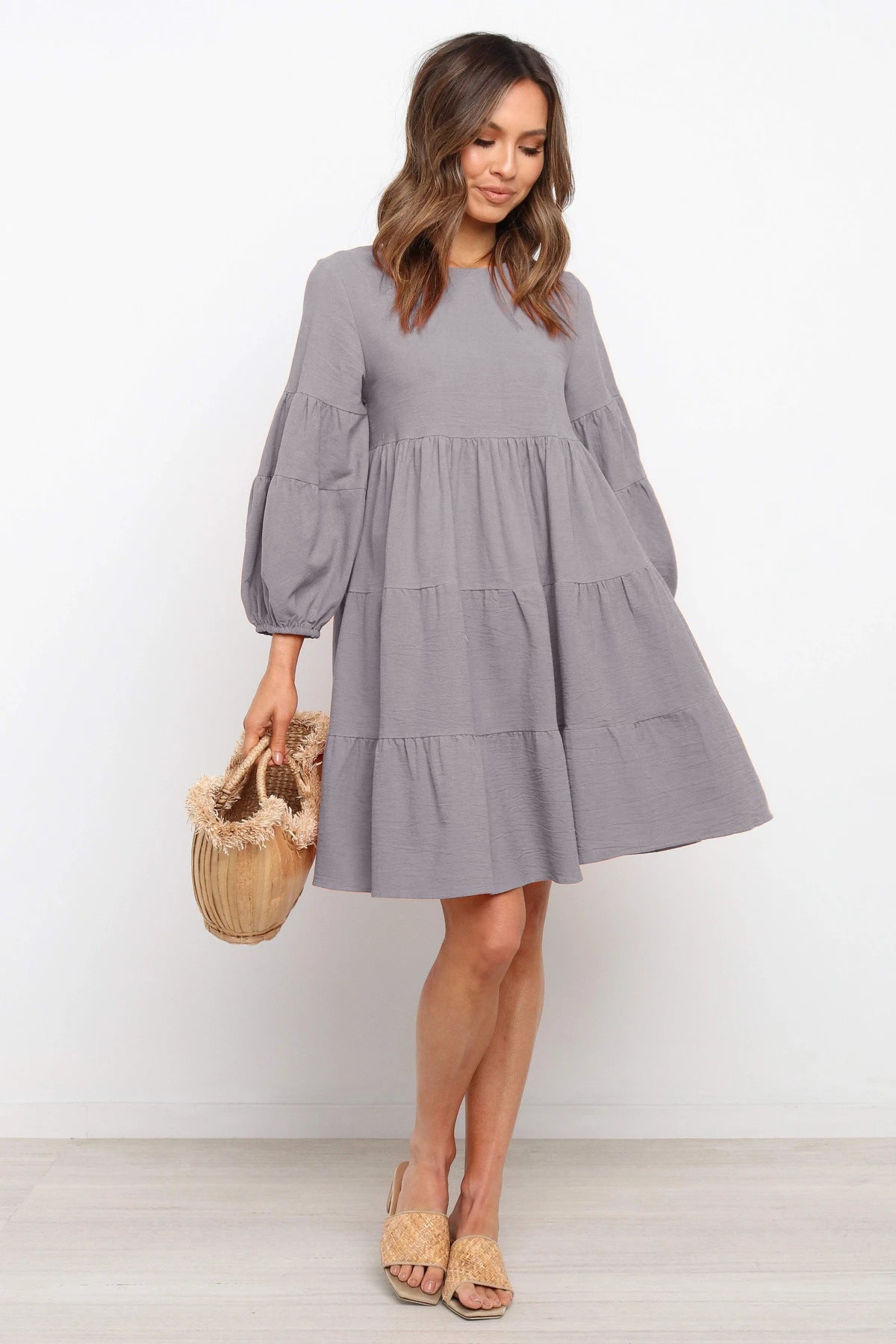 Casual Linen Long Sleeves Summer Daily Dresses