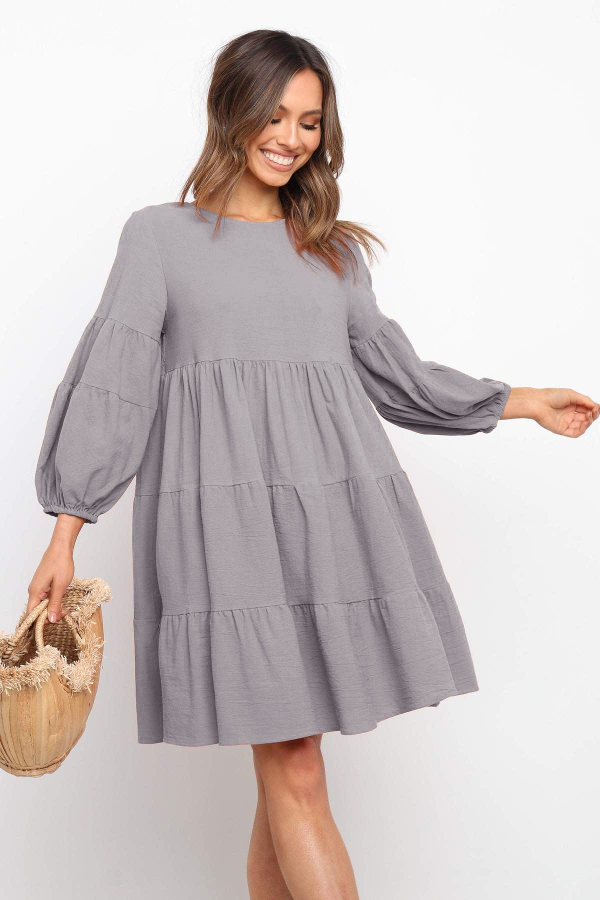 Casual Linen Long Sleeves Summer Daily Dresses