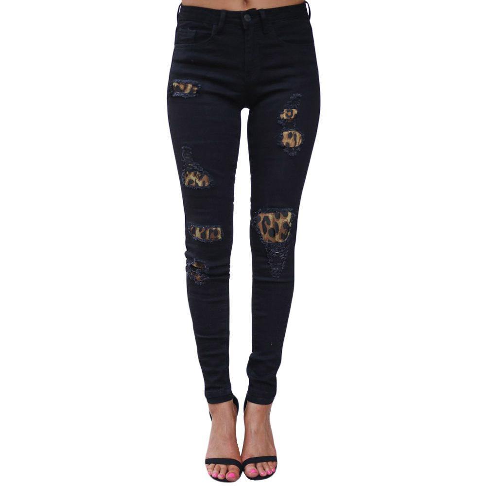 Hot Selling Leopard Sheath Jean Pants-STYLEGOING