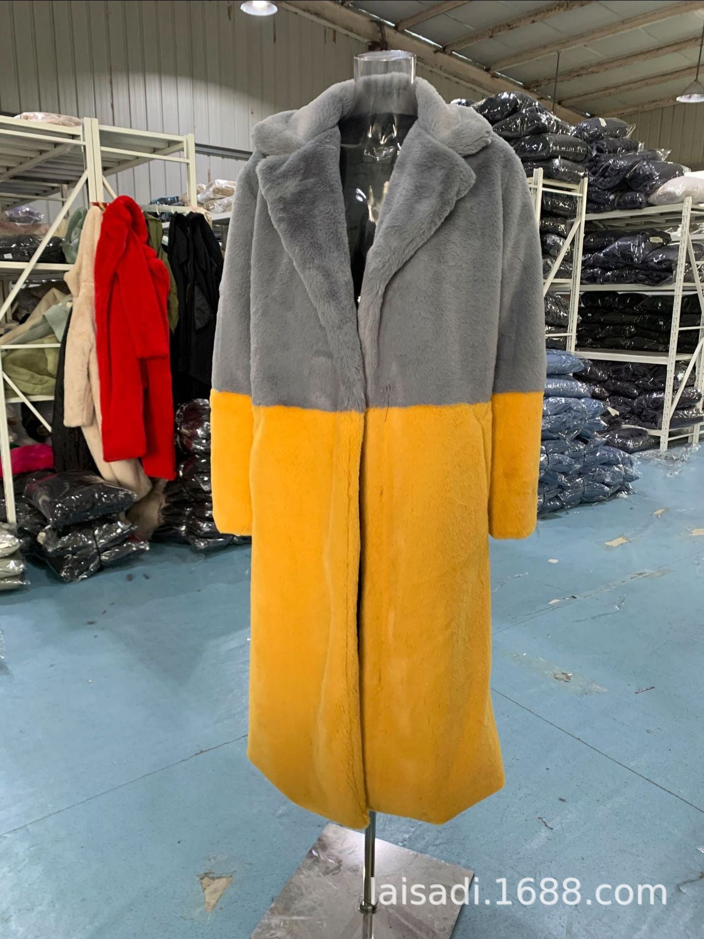 Women Winter Long Plus-Size Faux Rabbit Fur Coat