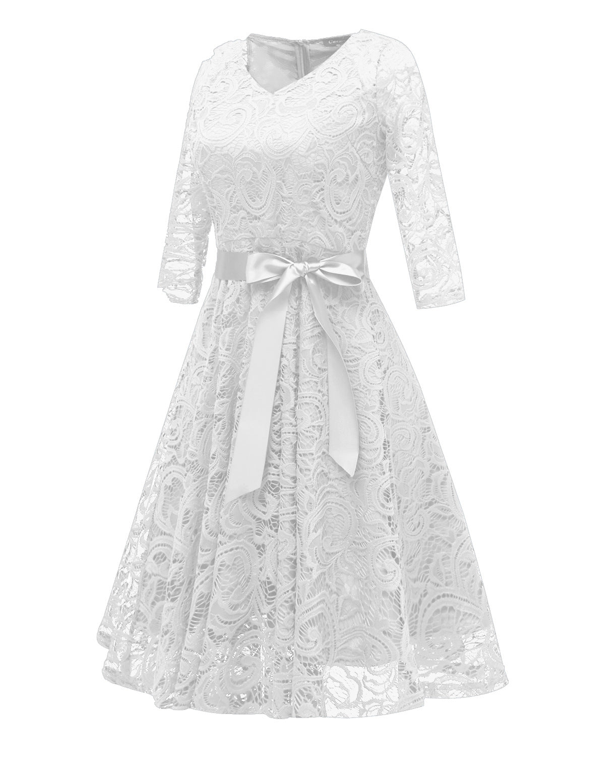 Elegant Long Sleeves Lace Dresses-Dresses-Free Shipping at meselling99