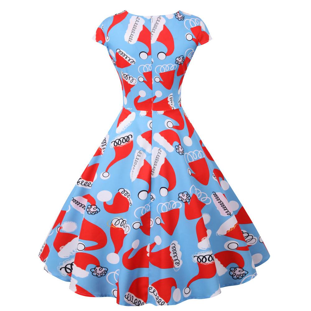 Merry Christmas Short Sleeves Dresses-Dresses-Free Shipping at meselling99