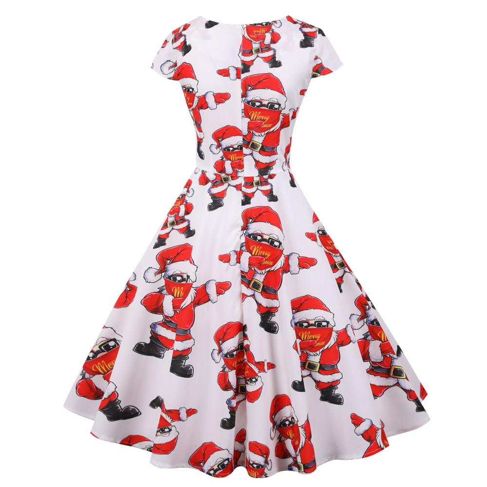 Merry Christmas Short Sleeves Dresses-Dresses-Free Shipping at meselling99