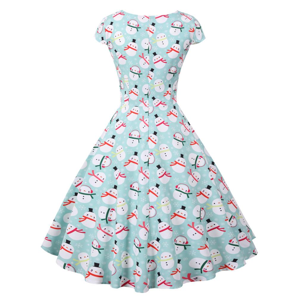 Merry Christmas Short Sleeves Dresses-Dresses-Free Shipping at meselling99