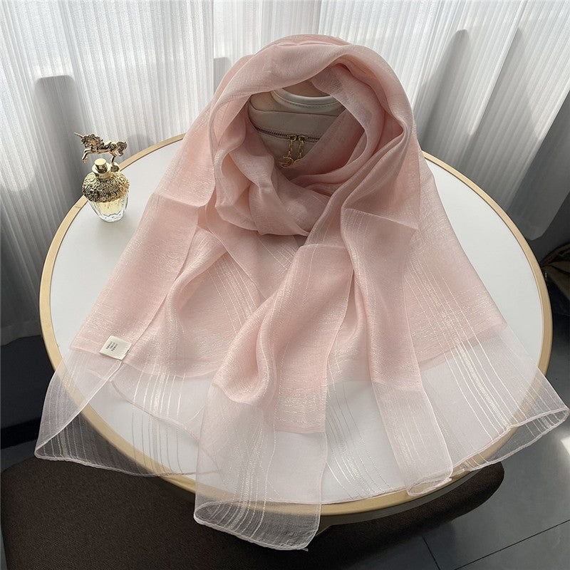 Fashion Plaid Scarf With Gold Trim
