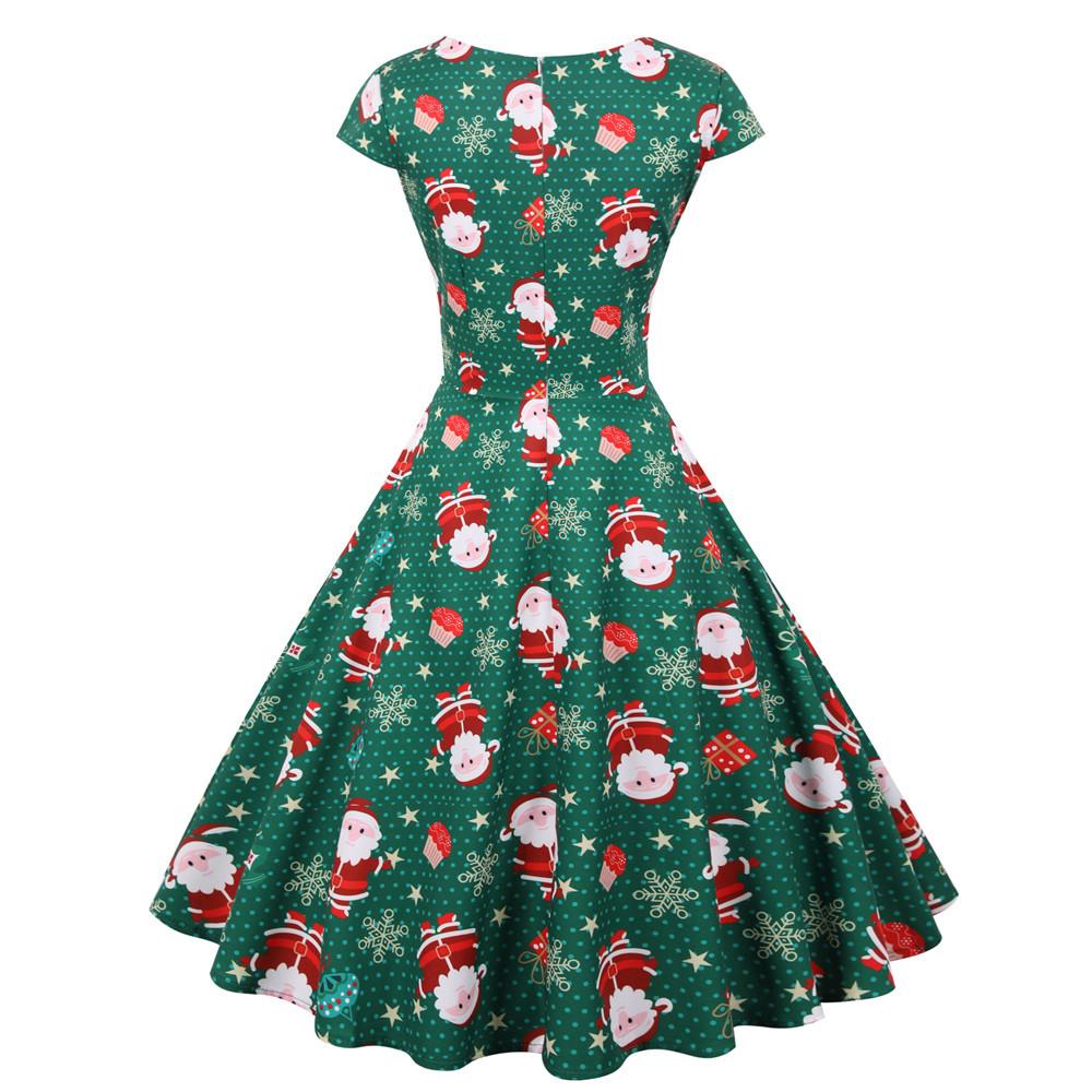Merry Christmas Short Sleeves Dresses-Dresses-Free Shipping at meselling99