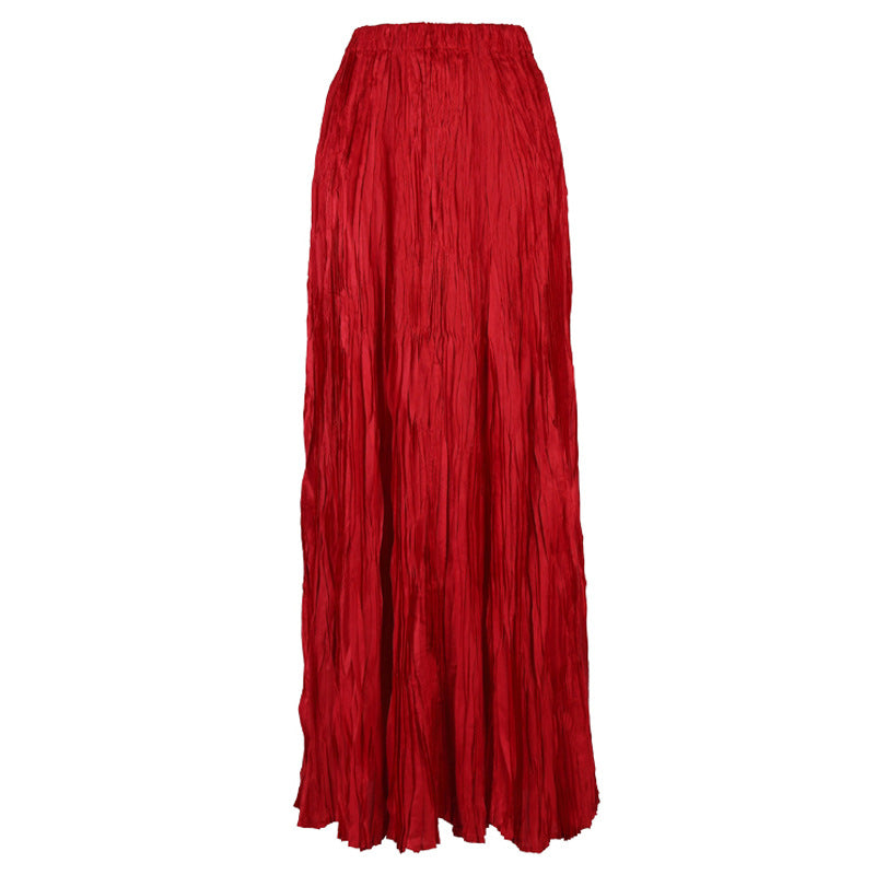 Elegant High-Waisted Solid Color Maxi Skirt