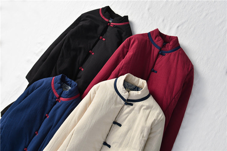 Retro Vintage Cotton-Linen Women's Coat