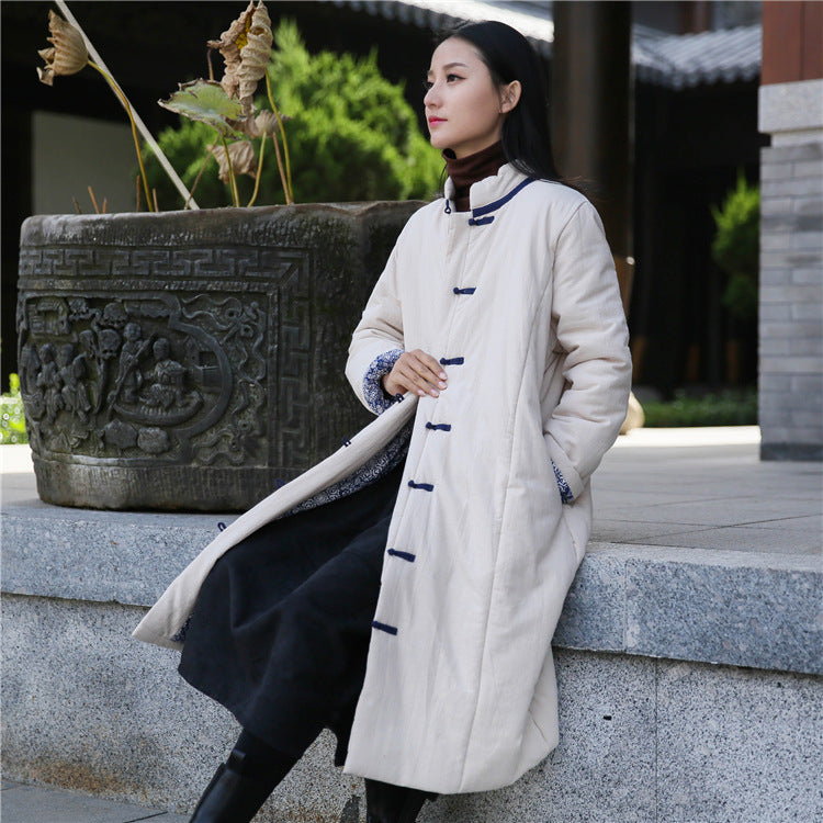 Retro Vintage Cotton-Linen Women's Coat