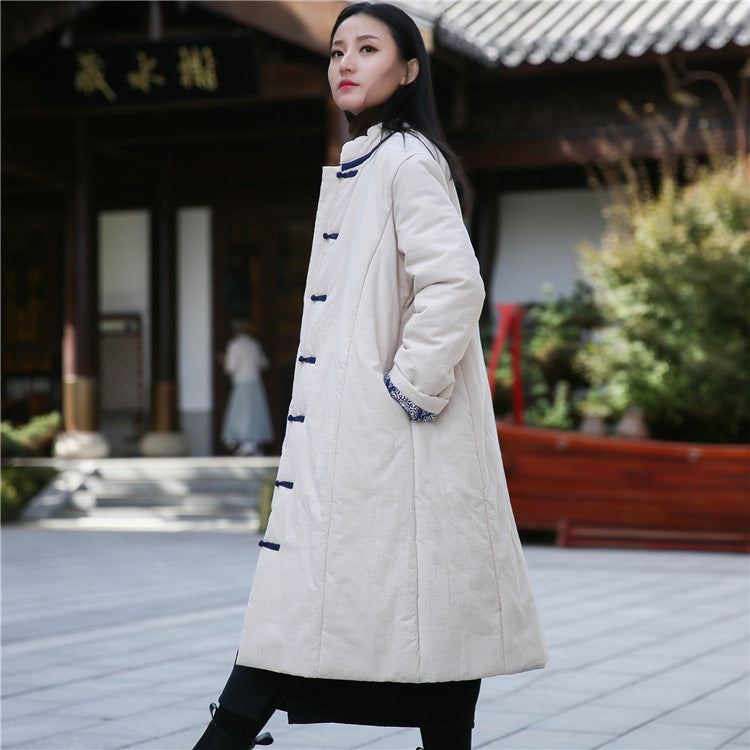 Retro Vintage Cotton-Linen Women's Coat