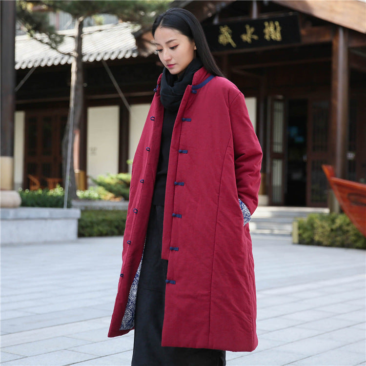 Retro Vintage Cotton-Linen Women's Coat