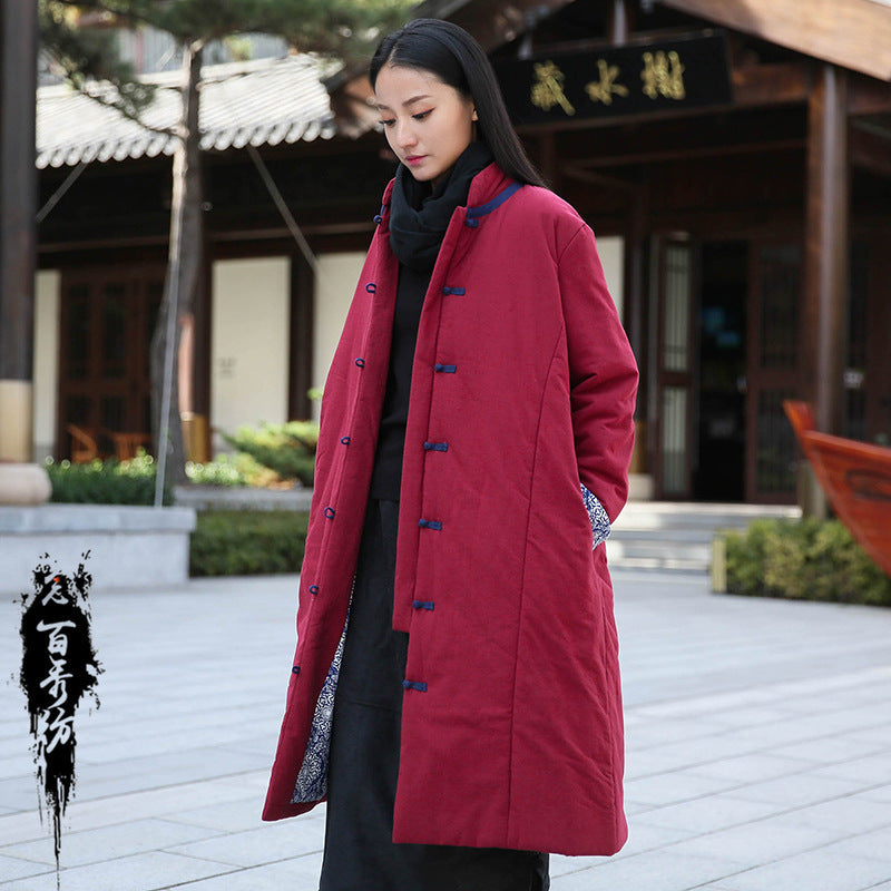 Retro Vintage Cotton-Linen Women's Coat