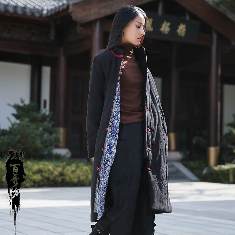 Retro Vintage Cotton-Linen Women's Coat