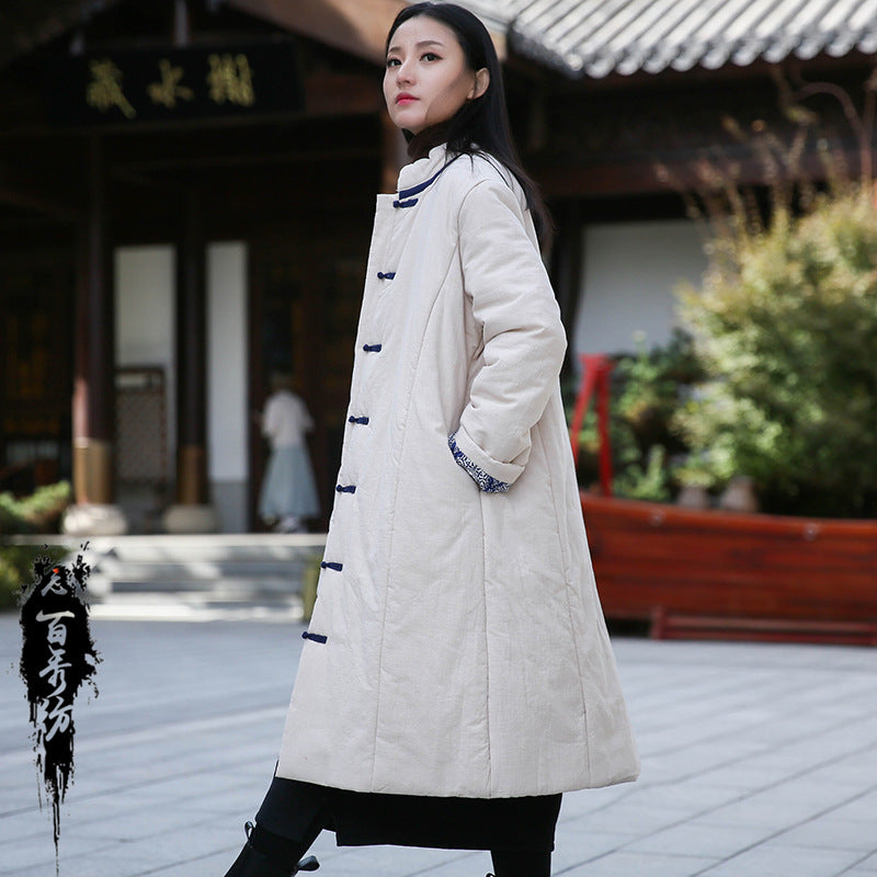 Retro Vintage Cotton-Linen Women's Coat