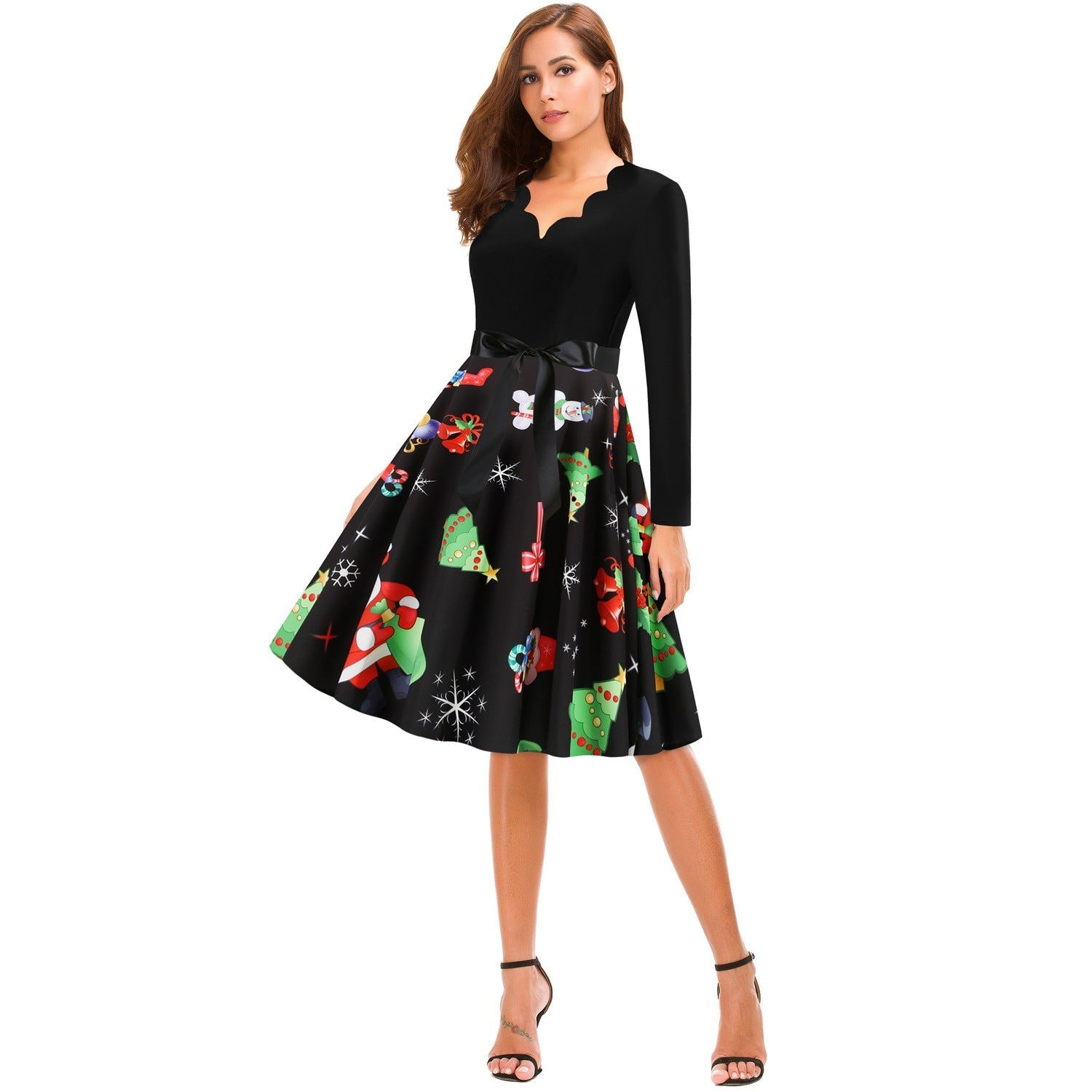 Women Christmas Long Sleeves Vintage Winter Dresses-Vintage Dresses-Free Shipping at meselling99