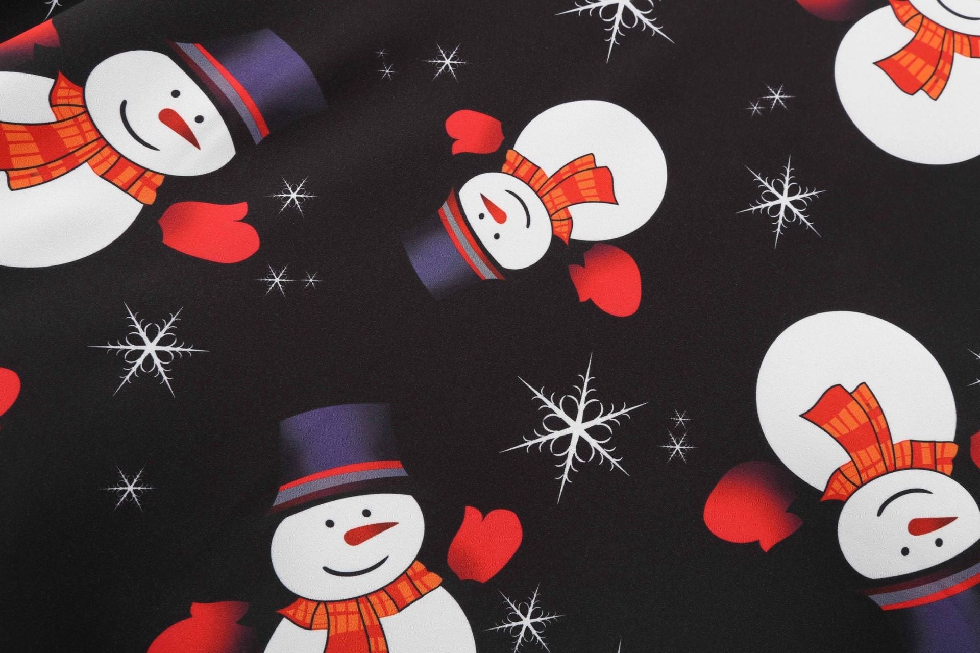 Women Vintage Christmas Snowmen Slim Waist Dresses-Vintage Dresses-Free Shipping at meselling99