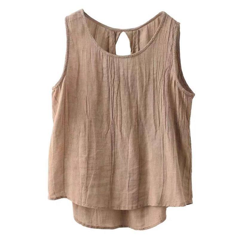 Solid Color Loose Backless Sleeveless Top