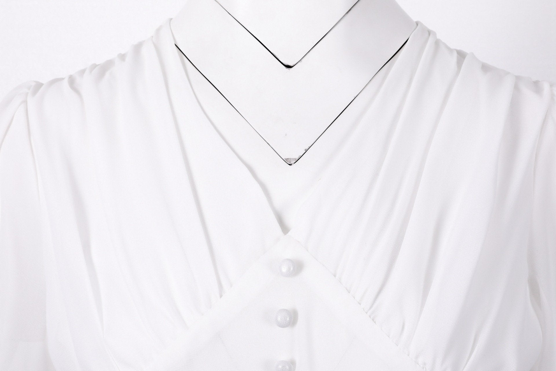 Chiffon Vintage Short Sleeves Dresses-Maxi Dresses-Free Shipping at meselling99