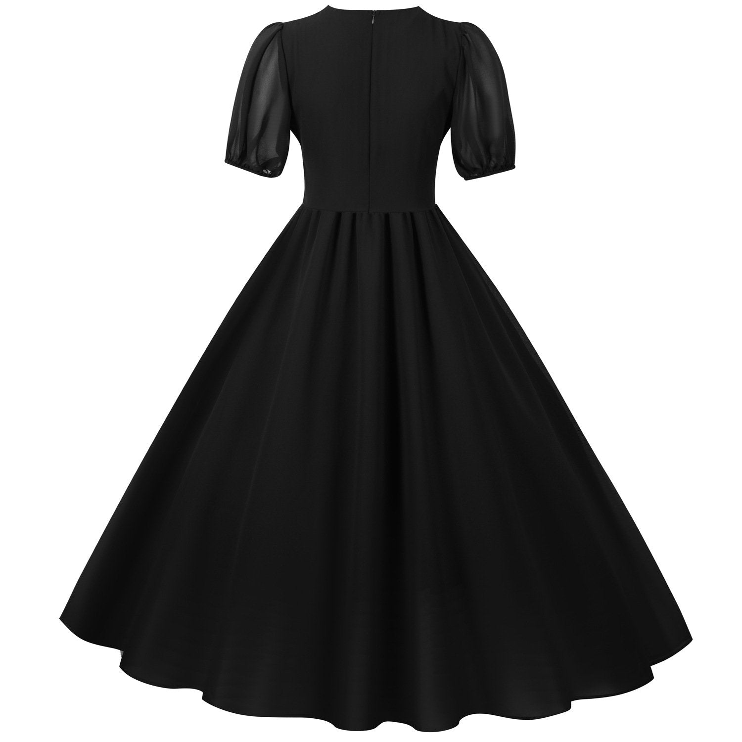 Chiffon Vintage Short Sleeves Dresses-Maxi Dresses-Free Shipping at meselling99