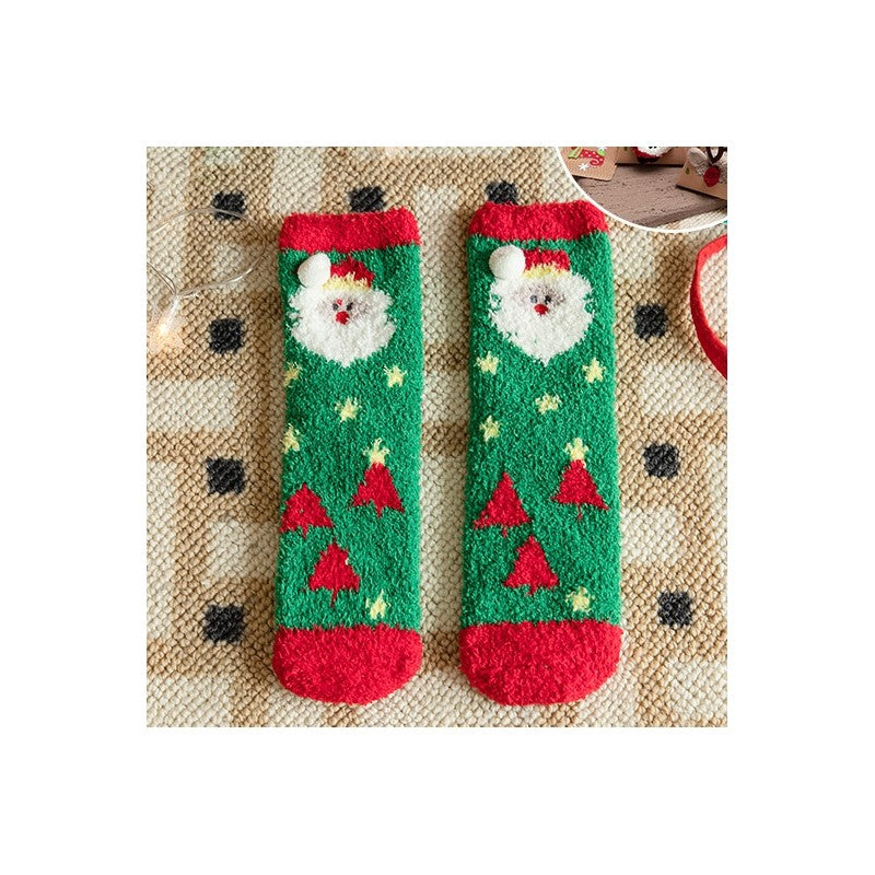 Christmas Lovely Coral Fleece Socks