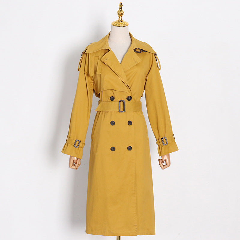 Fashion Laced Up Long Wind Coats for Women